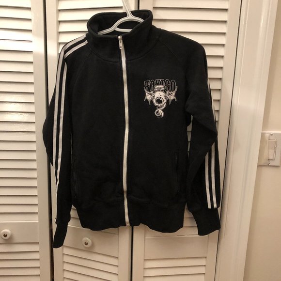 Toxico Men winged eye  black sweater, two zipped side pockets, M - Picture 1 of 11